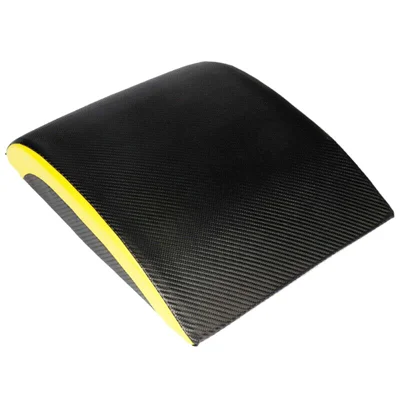Przenośna podkładka do brzuszka, poduszka wspierająca przy skrętach, mata do treningu core, ergonomiczne wyposażenie fitness do wsparcia pleców - Czarny / Żółty