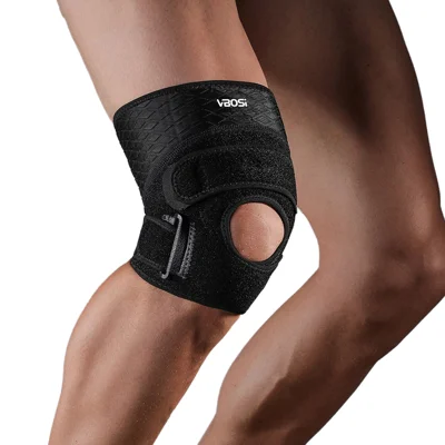 VBOSI 0138V 1 stk Sports Knæbrace Kompressionsstøtte til Knæ med Patella Stabilisator til Basketball, Fodbold, Cykling - Sort