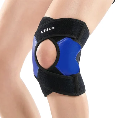 VILICO AB197 1 Unidade Suporte Profissional para Joelheira com Alça Cruzada em X para Corrida, Basquetebol, Ciclismo - M/Azul