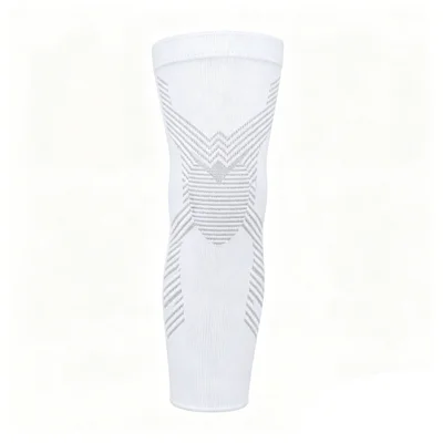 ZERILUNA 1 Peça Suporte para Joelho Manga com Absorção de Humidade e Braçadeira de Compressão X - para Corrida, Basquetebol, Fitness - Branco L