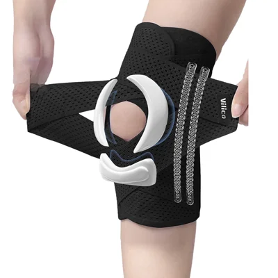 VILICO AB003 1 Unidade Joelheira Respirável Suporte para Patela para Corrida Ciclismo Caminhada - S/Preto