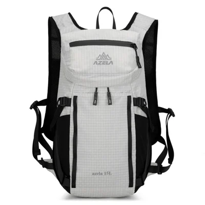 AZELA A1361 15L Lightweight Hiking Backpack Compatible with 1.5L Water Bladder for Trekking Trail Running Outdoor (without Water Bladder) - Light Gray