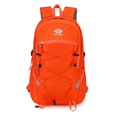 VANAHEIMR 20-35L Lightweight Outdoor Backpack with Breathable Back Panel Water-Resistant Nylon for Hiking Camping Cycling - Grapefruit Red
