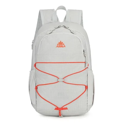 AZELA A1309 Lightweight Foldable Backpack 15L Capacity Nylon Hiking Daypack for Outdoor Camping Trekking - Gray