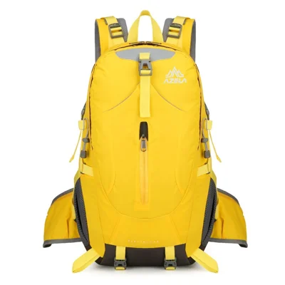 AZELA A1348 36-55L Hiking Backpack High Density Nylon Water-Resistant Breathable Daypack for Trekking Mountaineering Cycling - Yellow