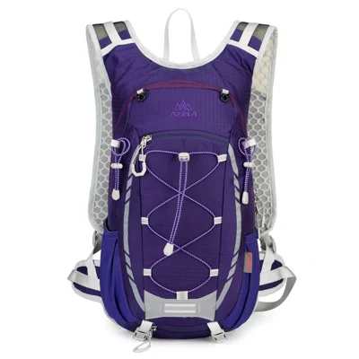 AZELA A1384 Leichter Outdoor-Rucksack Atmungsaktiver Wanderrucksack mit Wasserschlauchfach für Laufen Radfahren Trekking – Lila