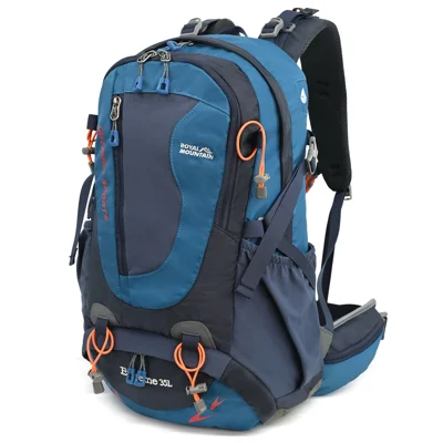 ROYAL MOUNTAIN 1616-N 35L Water-Resistant Nylon Hiking Backpack with Suspended Back System for Hiking Camping - Dark Blue