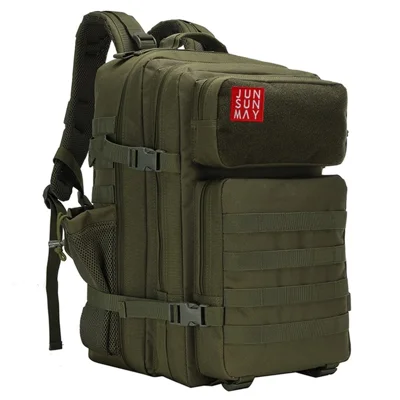 JUNSUNMAY J004 45L Multipurpose Hiking Trekking Rucksack Waterproof Large Military Tactical Backpack Outdoor Army Assault Pack - Army Green
