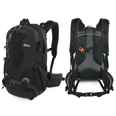 ROYALMOUNTAIN 1402 35L Nylon Hiking Backpack Dry Wet Separation Water-Repellent Pack for Hiking - Black