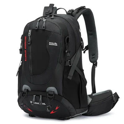 ROYAL MOUNTAIN 1616 Outdoor Wanderrucksack 35L wasserabweisendes Nylon Brückensuspension Reiserucksack für Wandern und Camping – Schwarz