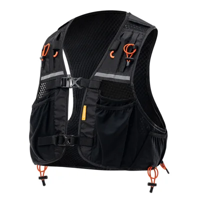 QUNATURE H81 Trail Running Vest 6 Pockets Hydration Bladder Compatible Trekking Pole Attachment Reflective Strips Hydration Pack for Light Hiking Trail Running - Black