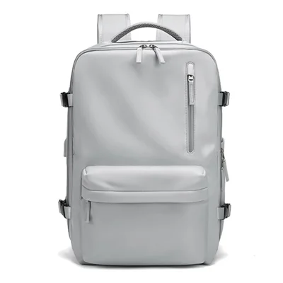 OUTWALK Large Capacity Travel Nylon Waterproof Men Backpack Laptop Clothes Storage Dual Shoulders Bag - Light Grey