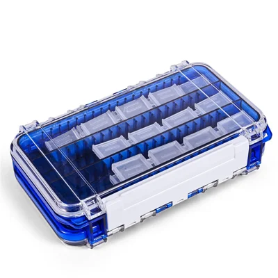 28237 Fishing Tackle Boxes Waterproof Hooks Storage Organizer Transparent PC Lure Fishing Box - Blue