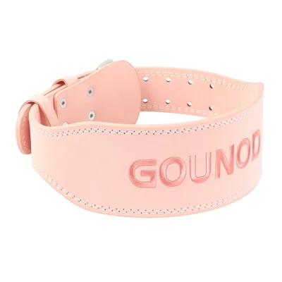 GOUNOD HY036 Weightlifting Belt Matte PU Leather Fitness Squat Deadlift Powerlifting Waist Support, Size XL - Pink