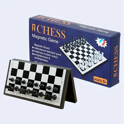 Magnetic Folding Chess Set for Kids 20 x 20cm Portable Travel Board Game with Magnetic Pieces