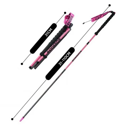 KODENOR 1 stk 110 cm 3K kulfiber ultralette 4-dels folde stokke til bjergbestigning, vandring - Pink