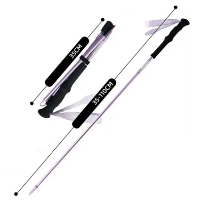 KODENOR 1 stk. 110 cm foldbar 4-dels vandrestok letvægtsstok i aluminiumslegering til bjergbestigning - Pink