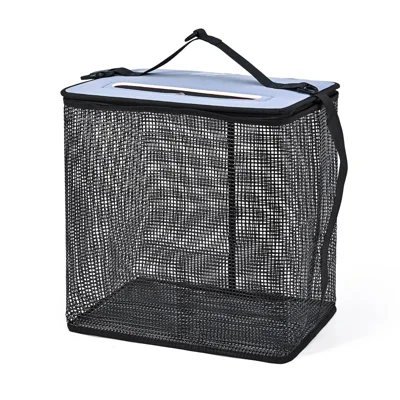 LEOFISHING GY40 EVA Cesta Flotante de Pesca Cuadrada 39x25x42cm Jaula Plegable para Peces y Camarones Vivos con Cremallera Doble y Apertura Amplia