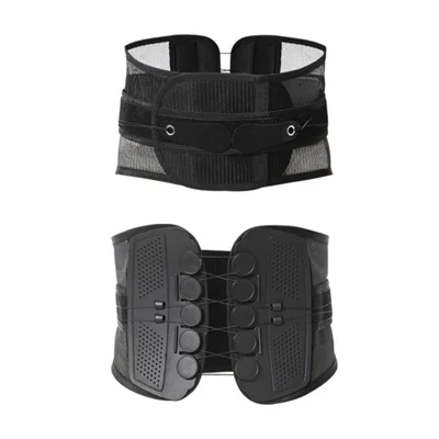 Cinturón de Soporte Lumbar con Polea, Correa Transpirable para Levantamiento de Pesas, Squat, Peso Muerto, Entrenamiento, Negro Talla S