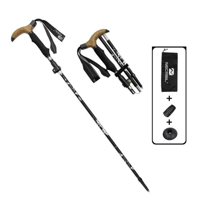 NECASIL 7075 T6 Liga de Alumínio 5 Secções Pólo de Caminhada Dobrável 30cm Dobrado 110cm Estendido - Preto