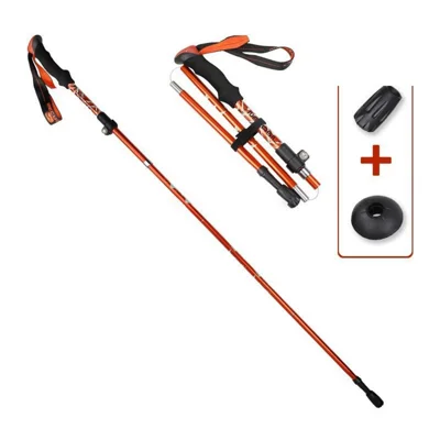 NECASIL 5-Section Folding Trekking Pole 110-125cm 6061 Aluminum Alloy EVA Handle for Hiking Travel - Orange