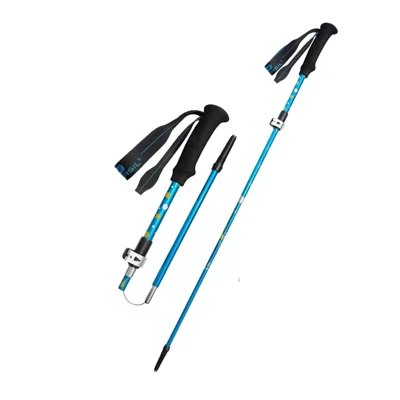 NECASIL Pólo de Caminhada Dobrável de 4 Secções para Crianças em Liga de Alumínio 6061 Ajustável 78-95cm - Pega em EVA Azul