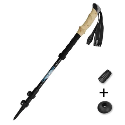 Bastão de Caminhada de Liga de Alumínio NECASIL G208S 62-135CM, Dobrável, Ultraleve para Caminhadas, Camping - Preto