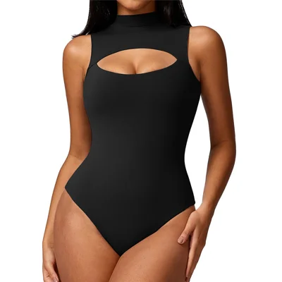 8629 Solid Color Slim Fit Yoga Jumpsuit Women Dance Fitness Clothing Jumpsuit - Black S