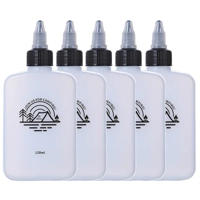 HALIN 5PCS Mini Squeeze Oil Bottles 120ml Liquid Containers for Camping BBQ Picnic (BPA-Free, No FDA)