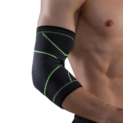 VBOSI 3437V 1Pc Size M High Elasticity Elbow Support for Basketball Fitness Outdoor Sports Compression Elbow Sleeve - Green