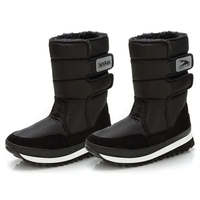 Men's Winter Snow Boots 23.5cm Mid-Calf Faux Fur Lined Water Repellent Anti-Slip Winter Boots for Icy Roads - 40