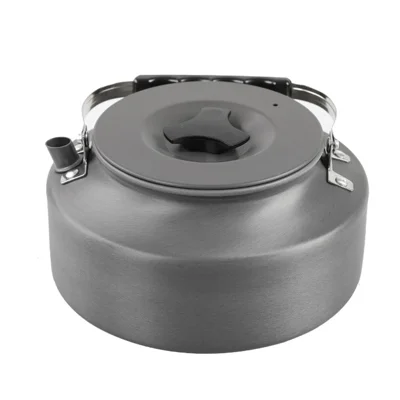 AOTU 1.6L Outdoor Water Kettle Camping Picnic Aluminum Alloy Coffee Pot Teapot (BPA-free, No FDA Certification) - Black Handle
