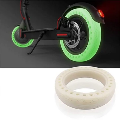 Night Fluorescent Tires Luminous Honeycomb for Xiaomi Mijia M365 Electric Scooter Skateboard Tyres - Green Light