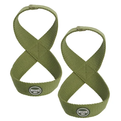 GOUNOD HS0103 For Weightlifting Powerlifting Deadlift 8 Shape Wrist Straps Strength Training Pull Up Grip Support - Green