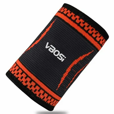 VBOSI 6017V 1Pc Size XL Sports Wrist Support Sweat-Absorbent Breathable Compression Brace for Basketball / Badminton / Outdoor Fitness - Orange