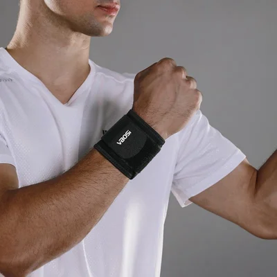 VBOSI 9338V 1Pc Sports Compression Wrist Support for Cycling Tennis Basketball Adjustable Fitness Brace - Black