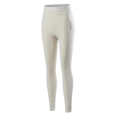 WOSAWE BD190 For Women Winter Ski Fleece Base Layer Pants High Elastic Tight Fleece-Lined Cold-Resistant Ski Leggings - Creamy Yellow, Asian M / EU S