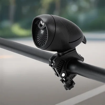WEST BIKING YP0706073 40 Sound Effects DIY Voice Electric Horn Bell with 3-mode LED Light for Bike Cycling - Black