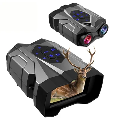 Binocoli JA55 con Visione Notturna Infrarossa 4K, Zoom Digitale 16X, Registratore di Foto e Video per Osservazione della Fauna Selvatica all'Aperto - Nero