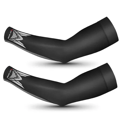 WEST BIKING YP0212125 1 Pair Unisex Ice Silk Cooling Sleeves Summer Sunscreen UV Protection Arm Sleeves - Black