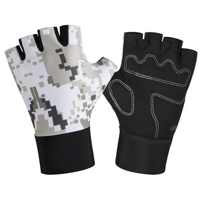 WEST BIKING YP0211248 Children Cycling Gloves Summer Half Finger Anti-Slip Bike Mittens - Camouflage Grey S