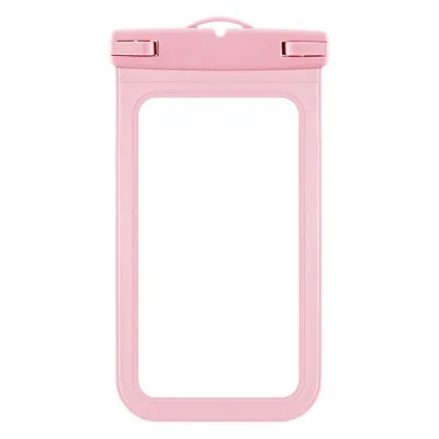 Waterproof Phone Pouch PVC Matte Case for Devices Up To 6.8 Inches IPX8 Water Proof Phone Dry Bag - Pink
