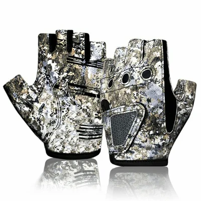 DY-001 Size XL Anti Slip Fishing Gloves Breathable Half Finger Mittens for Outdoor Sports - Grey White