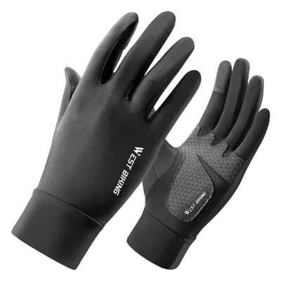 WEST BIKING YP0211287 Guantes de Ciclismo UPF50+ Pantalla Táctil Silicona Antideslizante Transpirables para Ciclismo y Correr - Negro