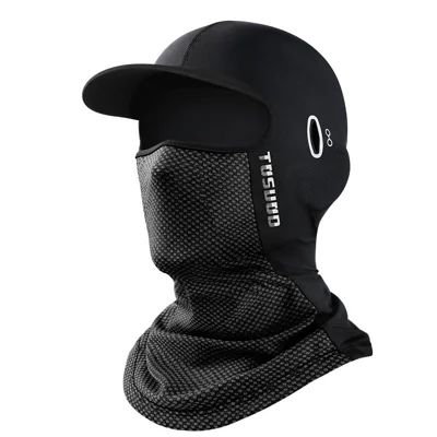 TOSUOD T8081 42 x 33cm Ice Silk Sun Protection Hood UPF50+ Face Cover for Cycling - Black