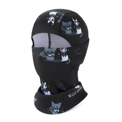 WEST BIKING YP0201499 Children Winter Balaclava Polyester + Spandex Fleece Lined Windproof Breathable Face Cover for Skiing Cycling - Black