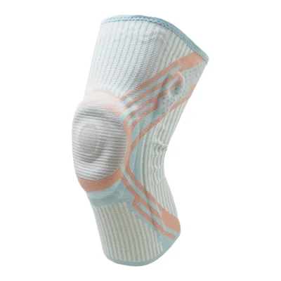 SURECOOL 8107 1 pièce genouillère en nylon à 4 ressorts en silicone antidérapante et tricotée respirante pour course à pied, basketball - S Rose Bleu