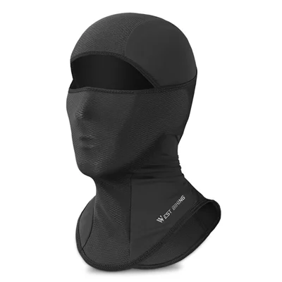 WEST BIKING YP0201316 Maschera antivento in seta di ghiaccio per ciclismo, pesca e attività all'aperto, traspirante, protezione solare, sciarpa elastica da collo - Nero