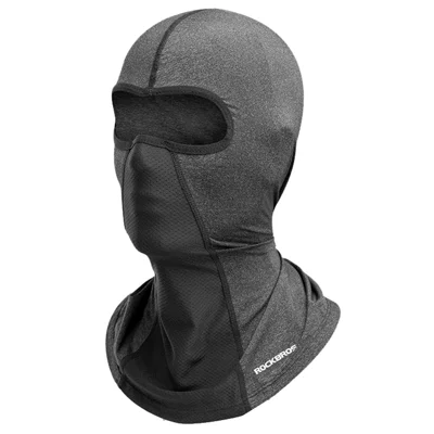 ROCKBROS LF8111 Balaclava Copri Viso per Attività all'Aperto Ciclismo Traspirante in Seta Ghiaccio Parasole Scaldacollo - Grigio/Senza Foro per Occhiali