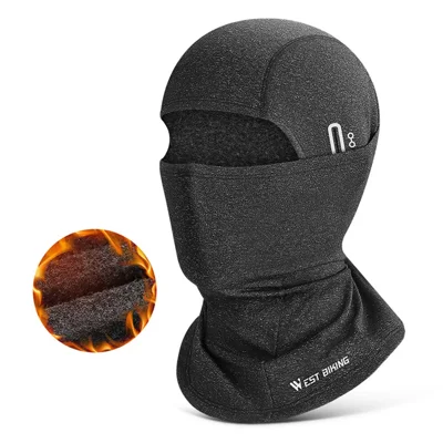 WEST BIKING YP0201343 Windproof Cycling Neck Gaiter Scarf Warm Breathable Neck Head Cover with Glasses Holes - Grey